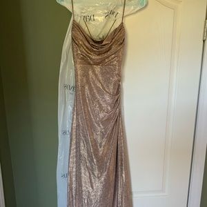 Rose gold evening gown NWOT